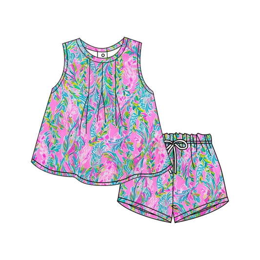 preorder GSSO1748 Seagrass pattern sleeveless shorts set  2024 12.10