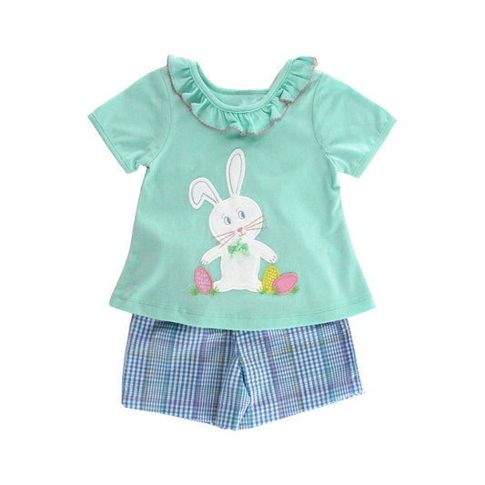 Custom Baby Girls Rabbits Easter Tunic Shorts Clothes Sets D 5.20