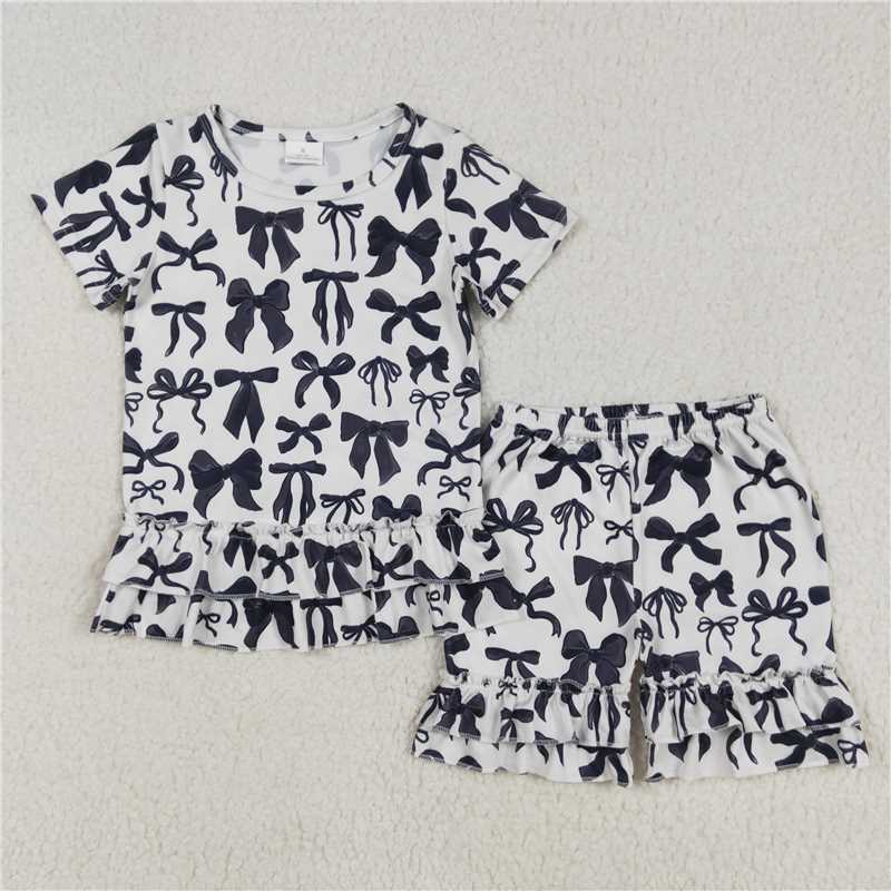 Match Baby Girls Black Cute Bows Jumpsuits Outfits Sets  D 3.13
