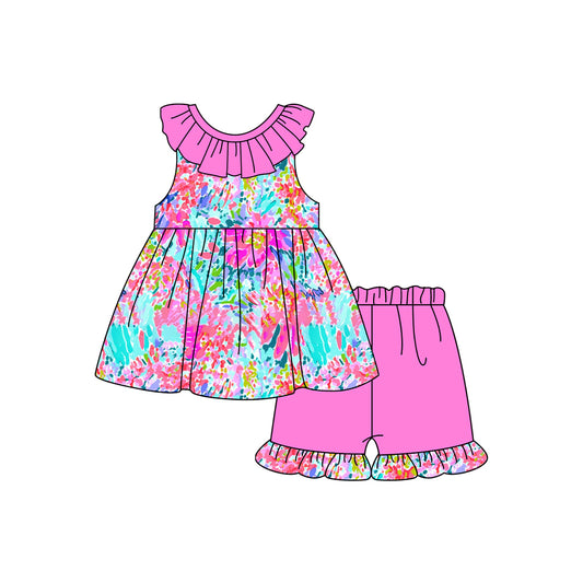 presale GSSO1931 Colorful Flower Pattern Rose Red Lace Sleeveless Shorts Set 2025 1.3