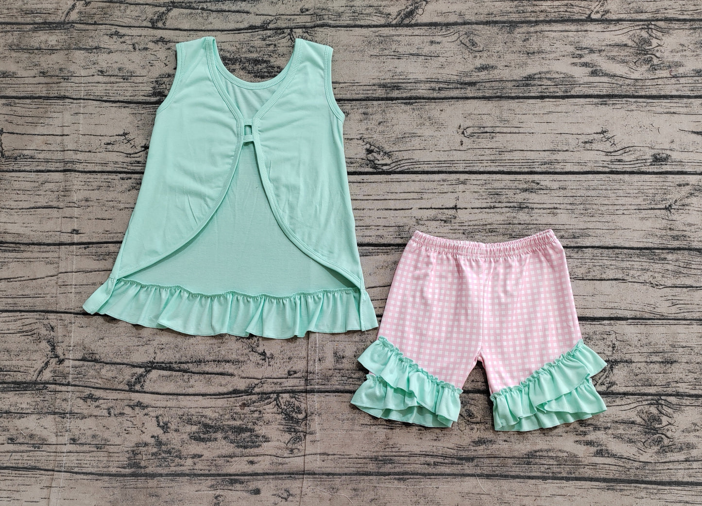 GSSO1983  Embroidery Baby Girls Castle Star Bows Tunic Ruffle Shorts Sets D 3.27