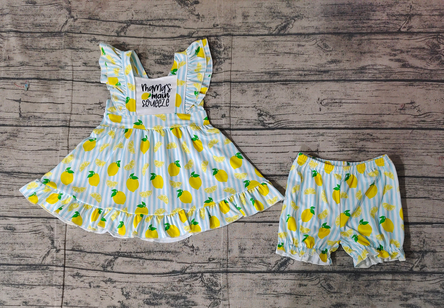 GSSO2026  Baby Girls Mama's Main Squeeze Tunic Lemon Shorts Sets  D 3.1