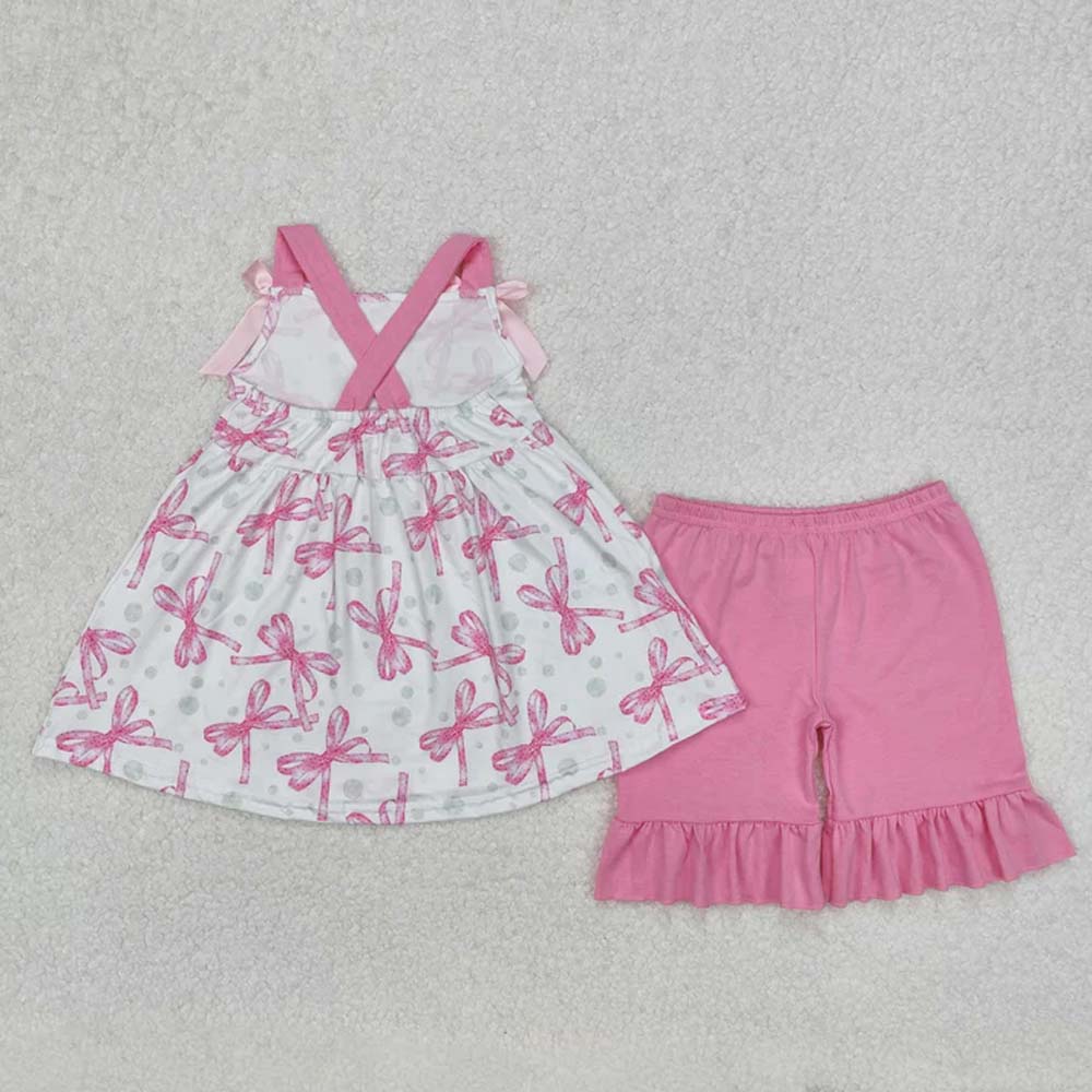 Sibling Baby Girls Straps Floral Tunic Ruffle Shorts Summer Clothes Sets  D 6.26