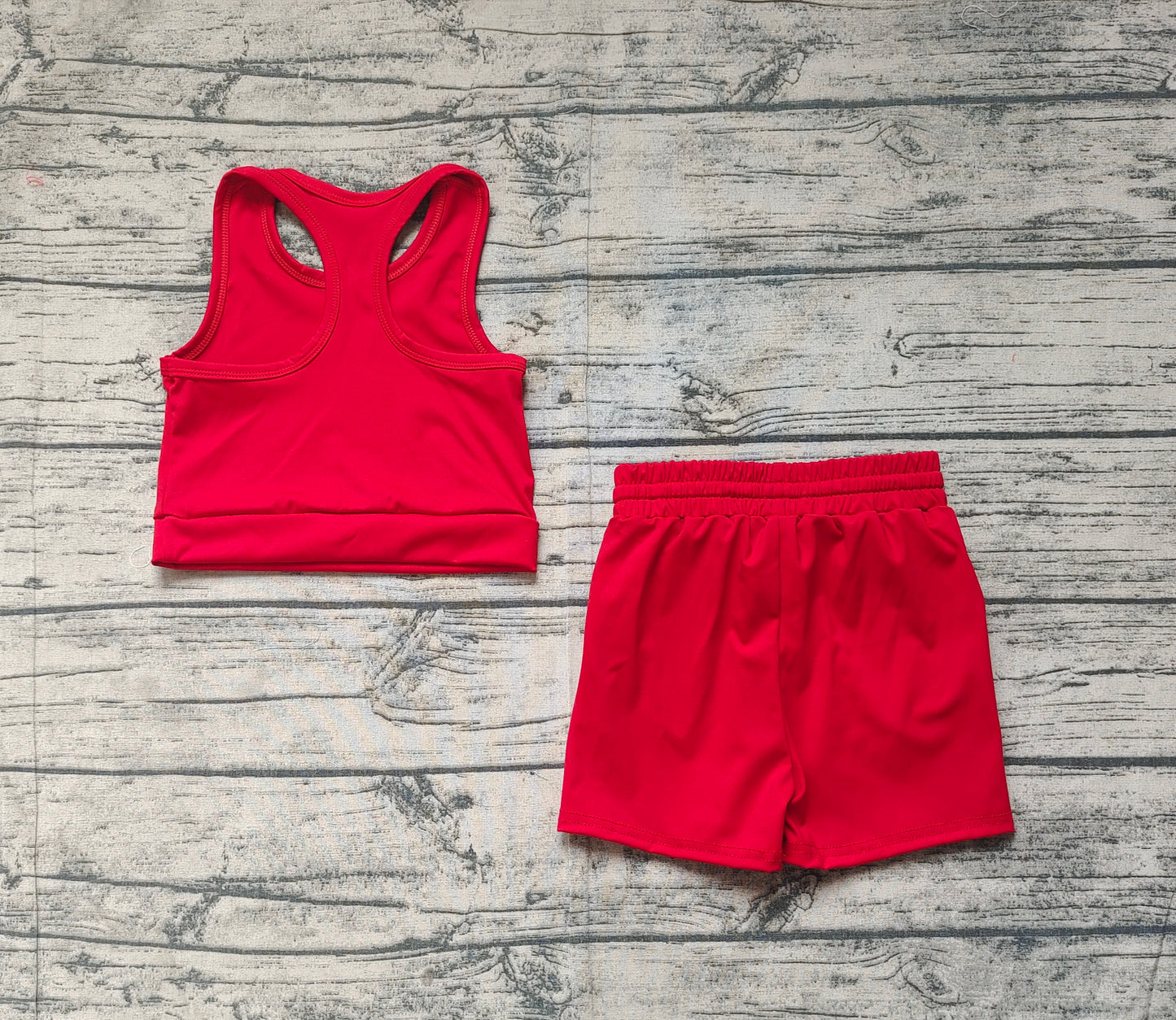 GSSO2131  Baby Girls Red Vest Top Sports Shorts Clothes Yoga Clothes Sets  D 3.14