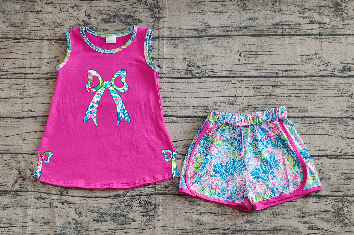 presale GSSO2149 Baby Girls Bow Tunic Top Flowers Shorts Clothes Sets  D 3.20