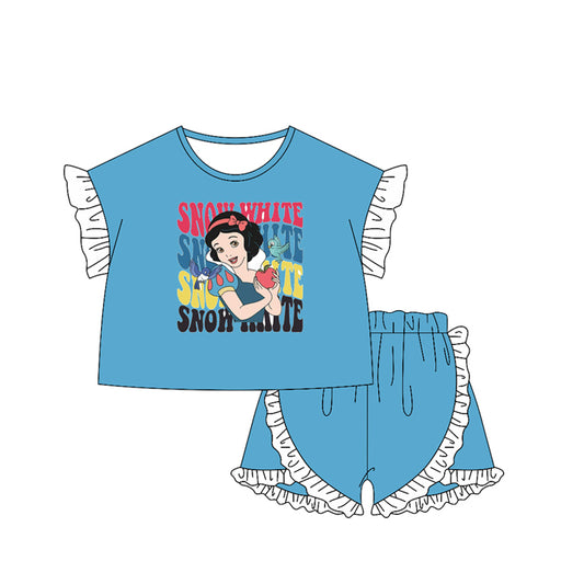 presale GSSO2162  Baby Girls Princess S Shirt Ruffle Shorts Clothes Sets  D 2.12