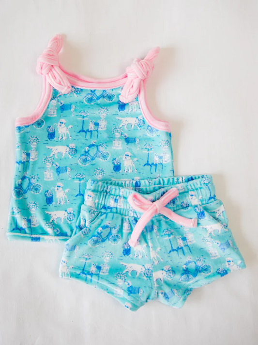 presale GSSO2209  Baby Girls Cute Dogs Bows Top Shorts Clothes Sets 2025 2.17