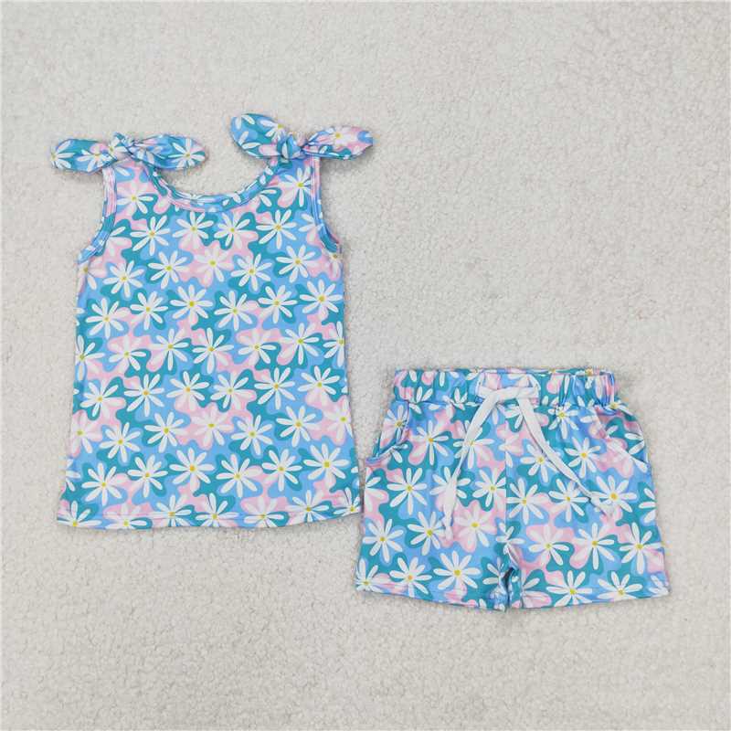 Match Baby Girls Summer Bows Top Shorts Clothes Sets  D 3.27