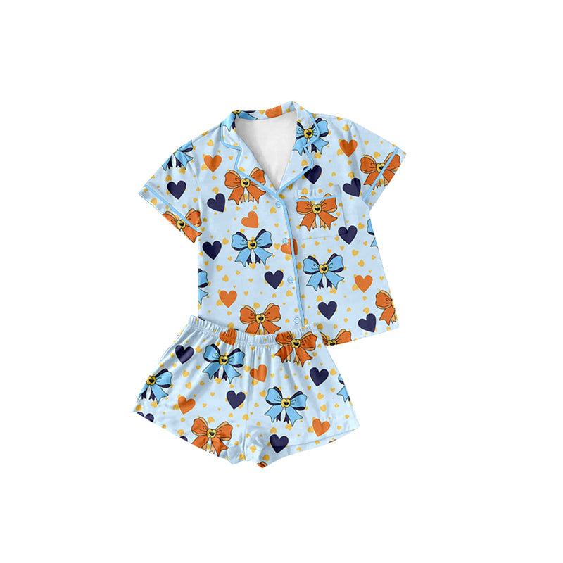 presale GSSO2297  Baby Girls Cartoon Dogs Bows Buttons Shirts Shorts Pajamas Clothes Sets D 3.5