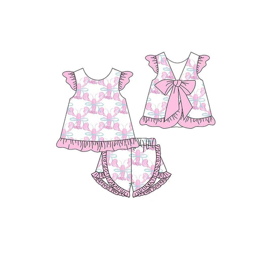 presale GSSO2461 Baby Girls Pink Crayfishes Tunic Ruffle Short Set D 3.20