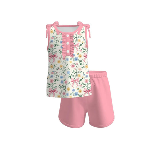 presale GSSO2600 Baby Girls Floral Tank Top Pink Shorts Outfit D 4.16