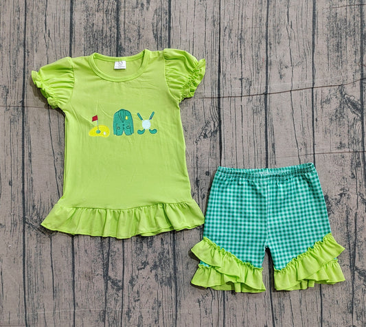 Pre-order golf embroidery shorts set