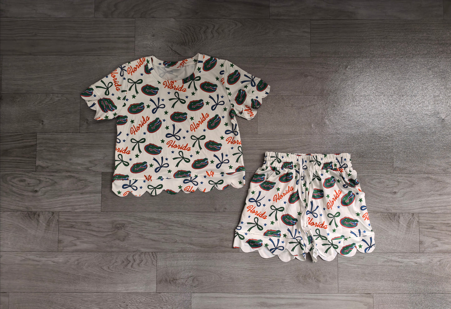 Pre order team Florida scallop shorts set