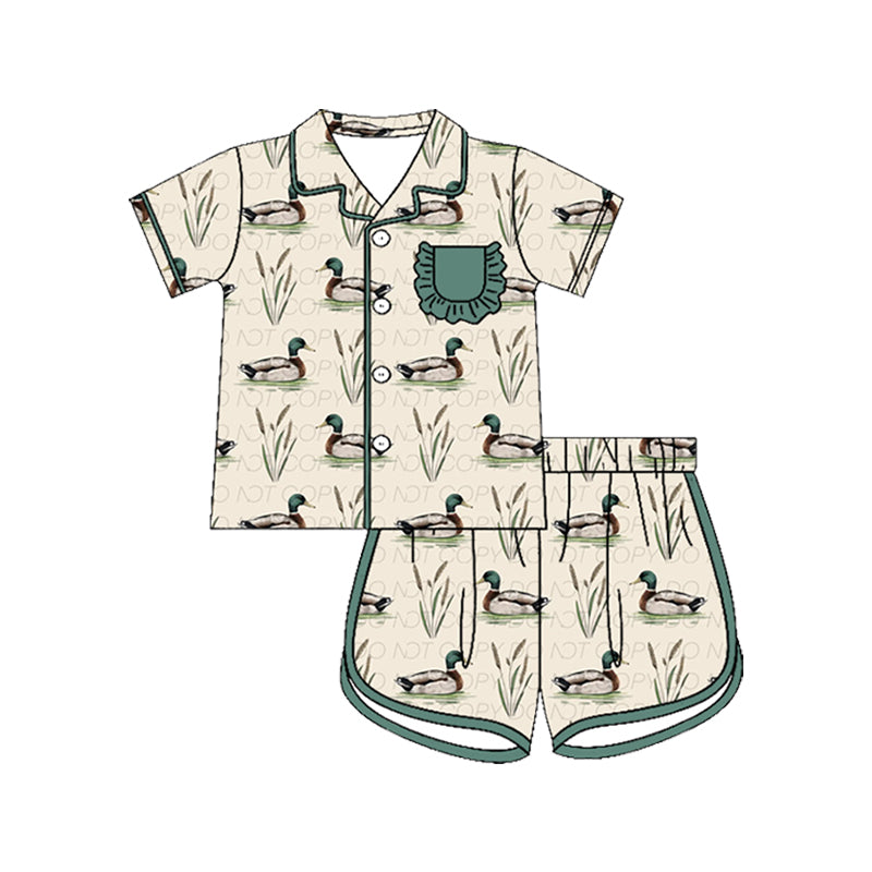 Pre order short sleeve pj set in duck girl pajamas