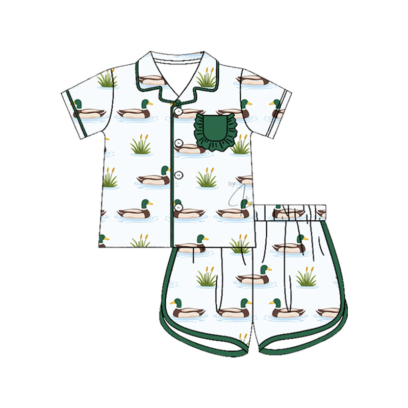 Pre order short sleeve pj set in duck girl pajamas