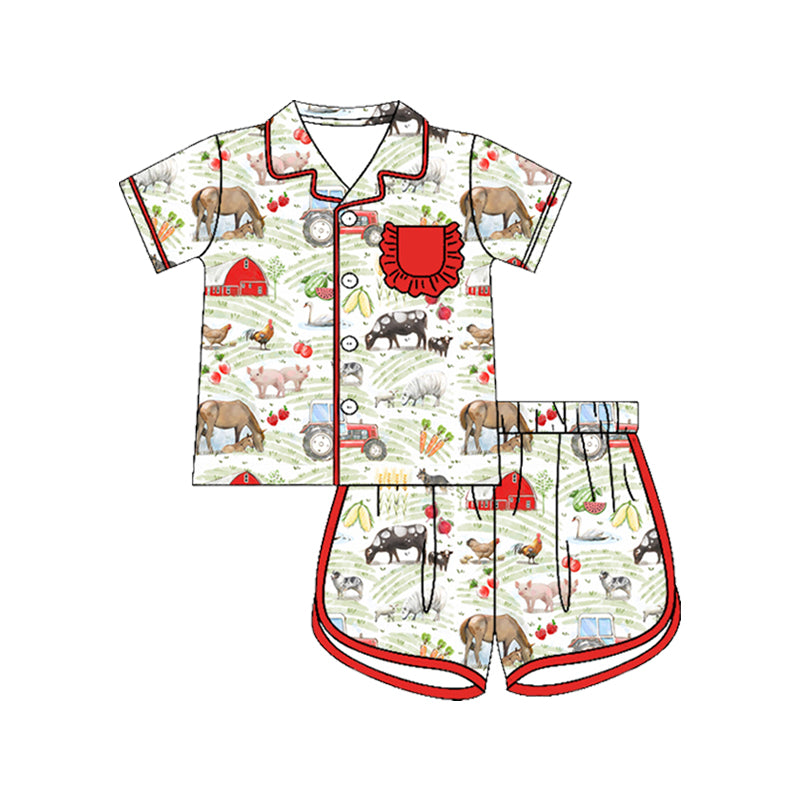 Pre order short sleeve pj set farm girl pajamas