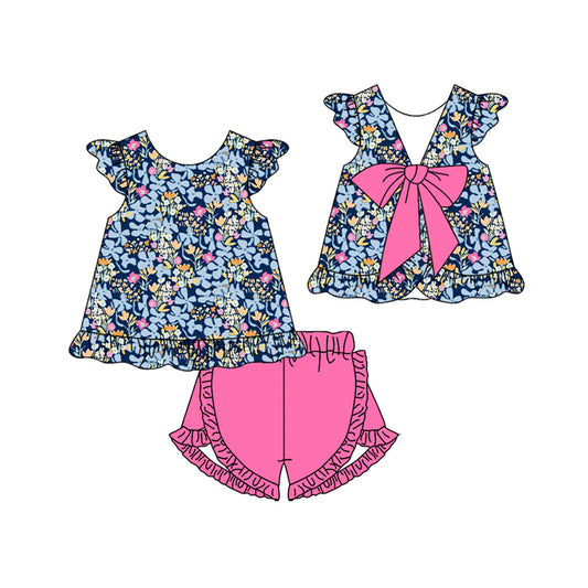 Pre order floral tunic shorts set summer girl clothing