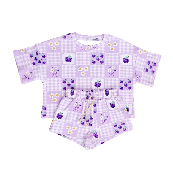 Pre order fruits patchwork shorts set baby girl clothing