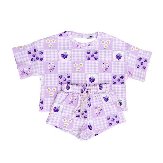 Pre order fruits patchwork shorts set baby girl clothing