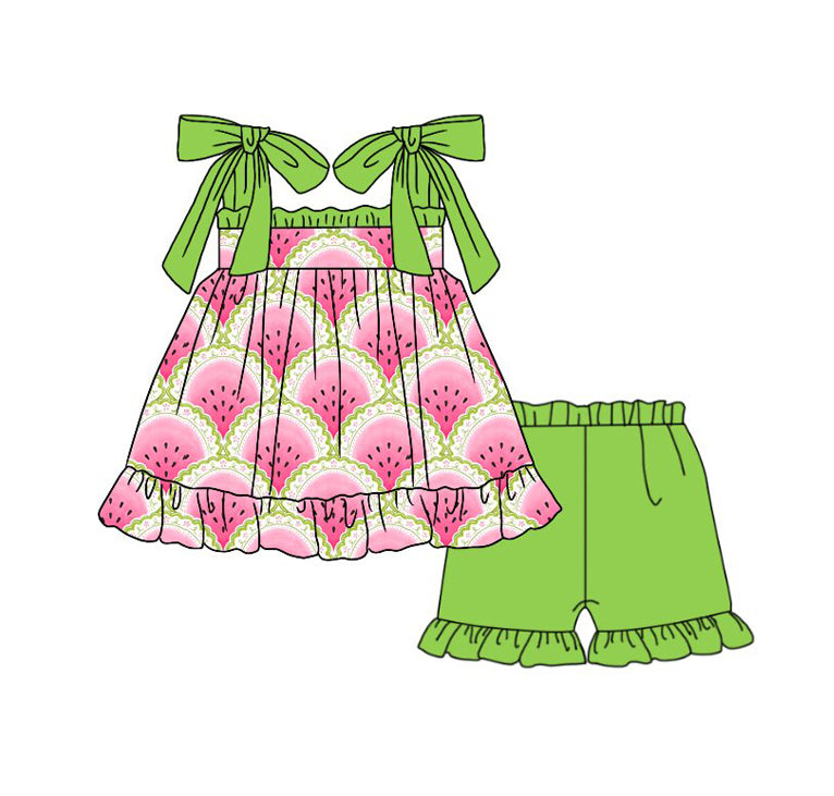 Pre order girl watermelon shorts set