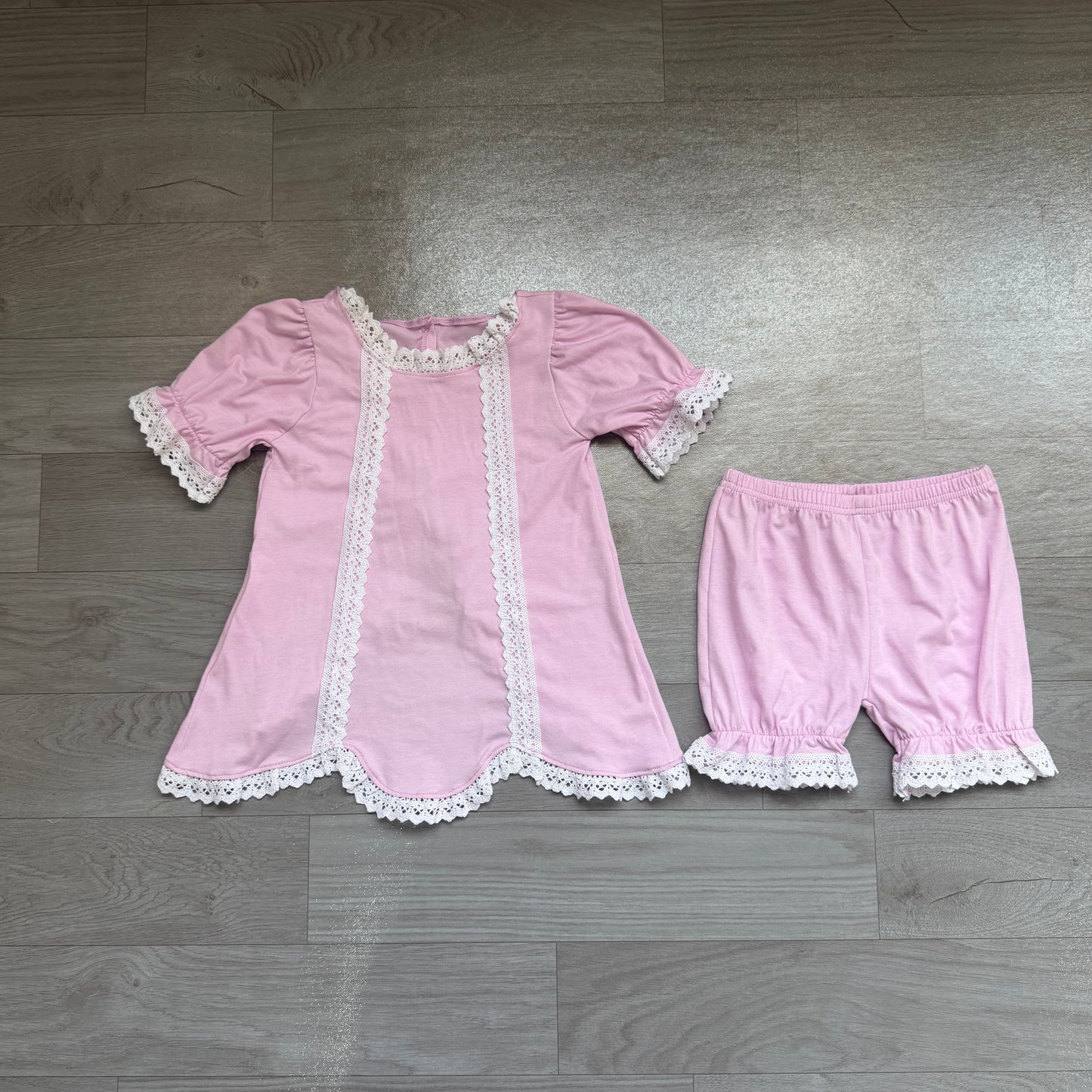 Pre order cotton pink lace bloomer set