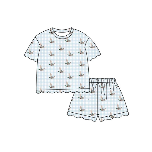 Pre order gingham duck scallop shorts set