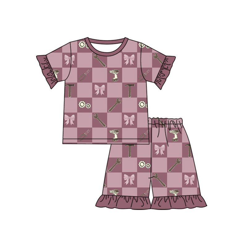 Pre order checkered tool shorts pajama girl