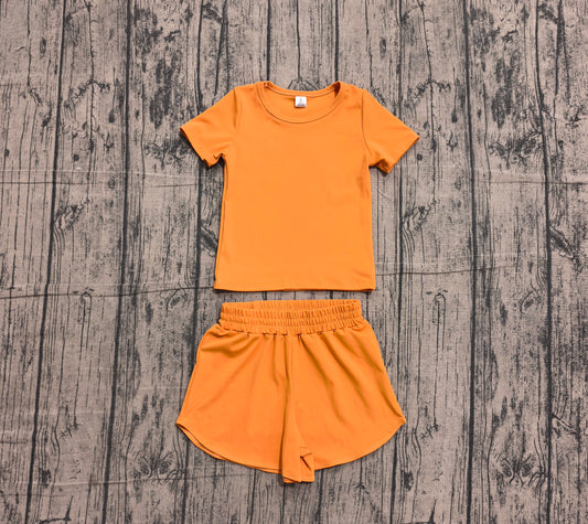 Pre order solid color active wear athletic shorts set