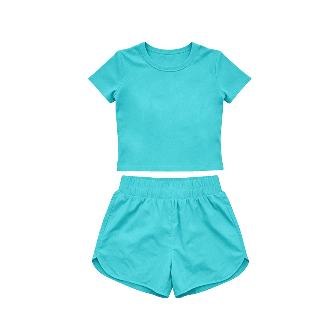 Pre order solid color active wear athletic shorts set