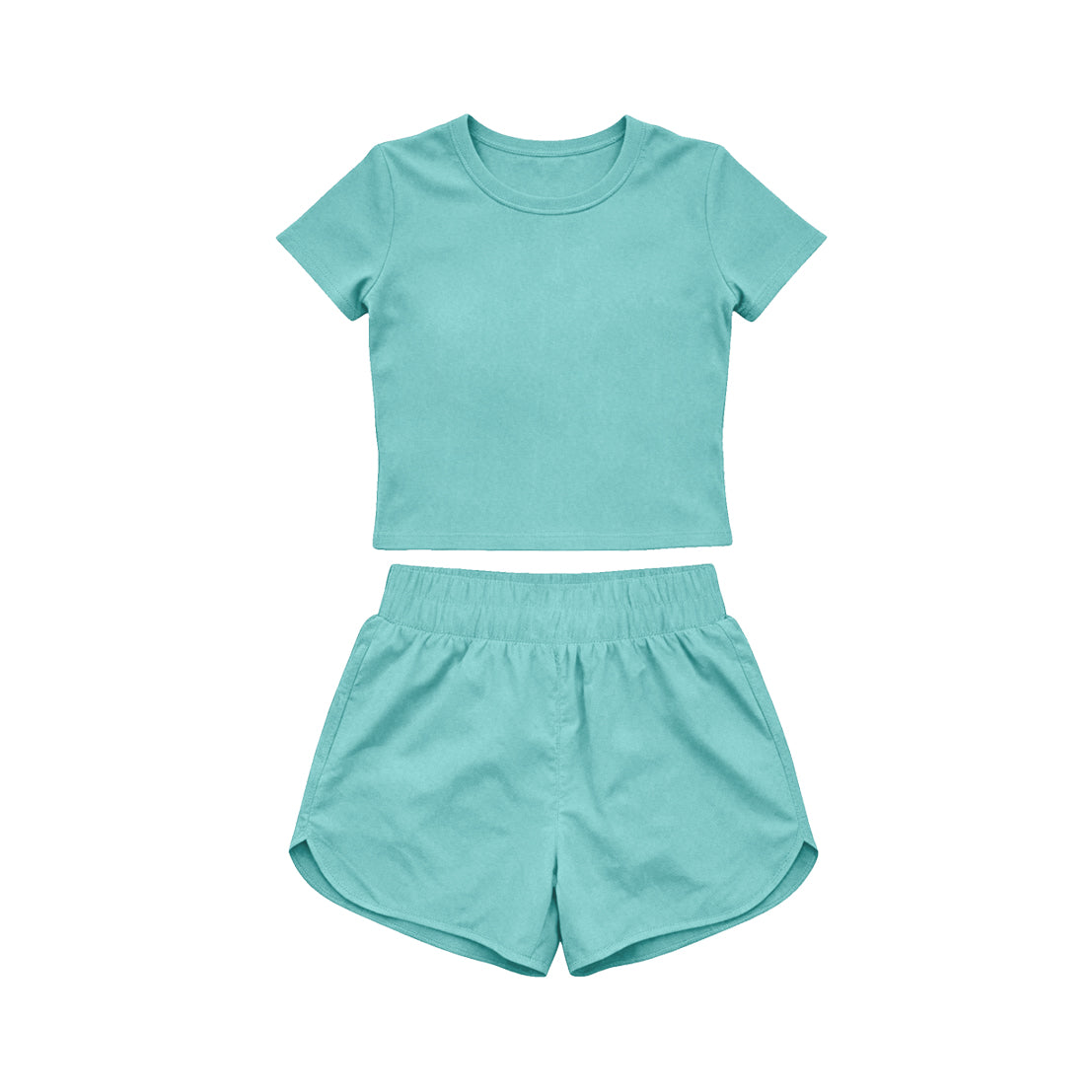 Pre order solid color active wear athletic shorts set