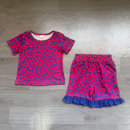 Pre order leopard shorts set