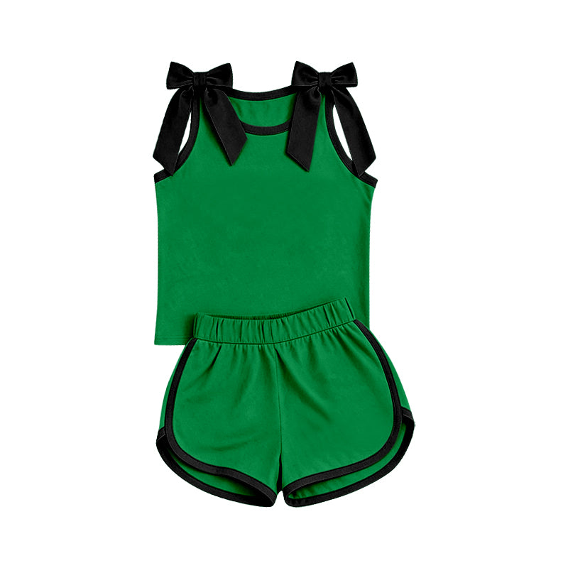 Pre order green bow tank shorts set