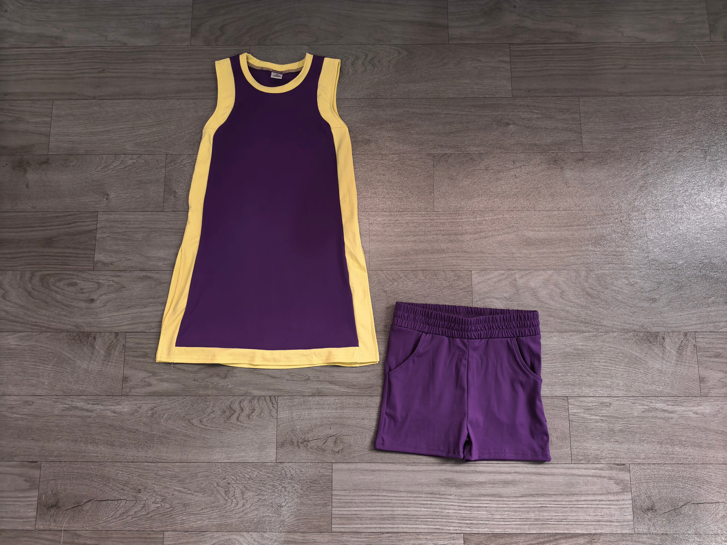 Pre order two pieces purple yoga shorts set