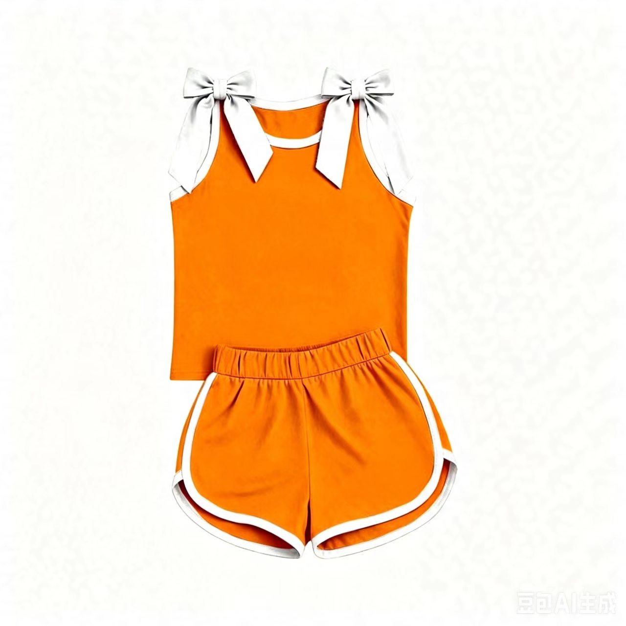 Pre order orange bow tank shorts set