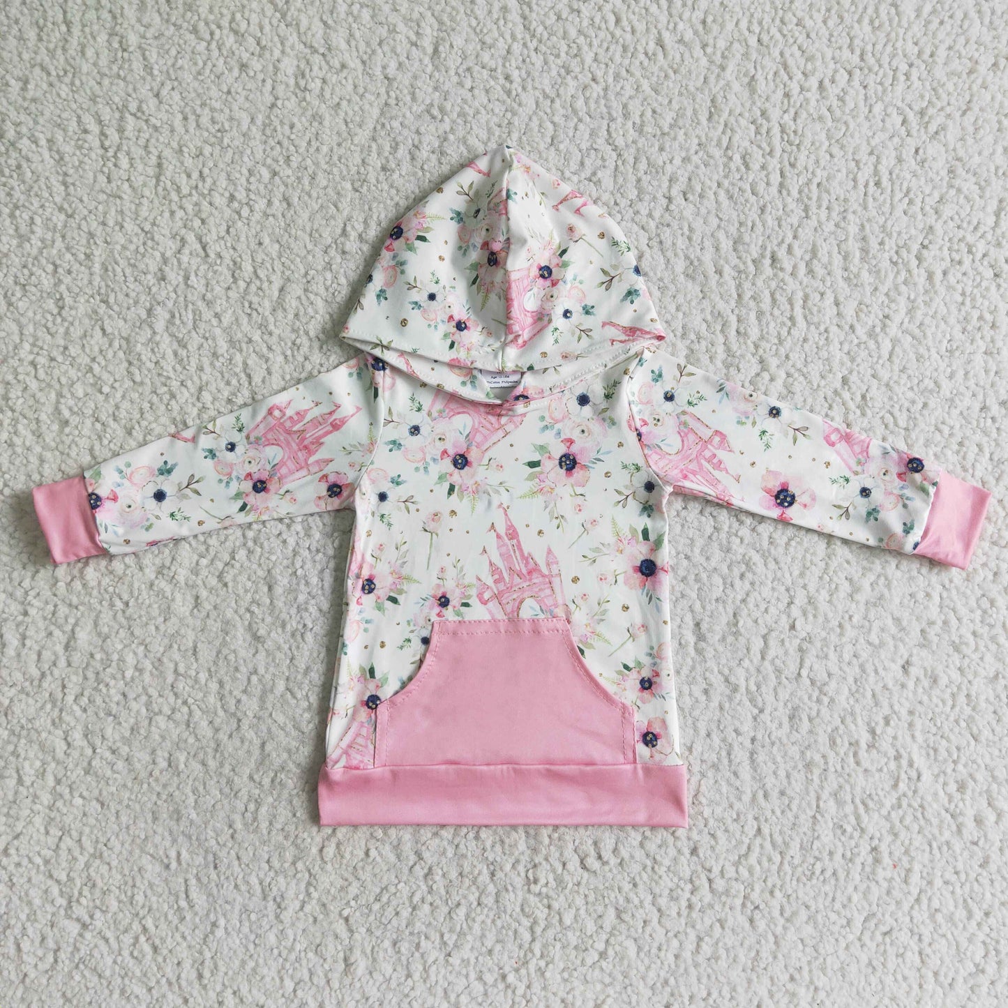 GT0011   Baby Girls Long Sleeve castle hooded tops  D 1027