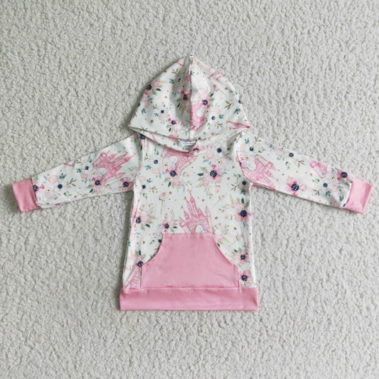 GT0011   Baby Girls Long Sleeve castle hooded tops  D 1027