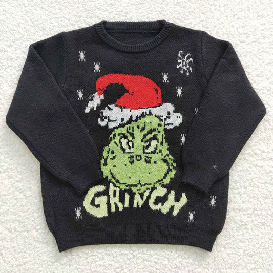 GT0188 Christmas cartoon black sweater