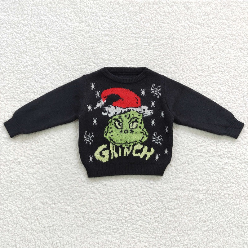 GT0188 Christmas cartoon black sweater