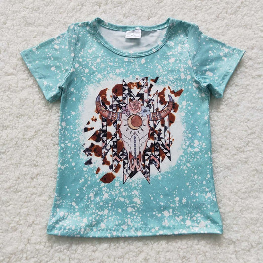 GT0238 Alpine Tau aztec Teal Short Sleeve Top