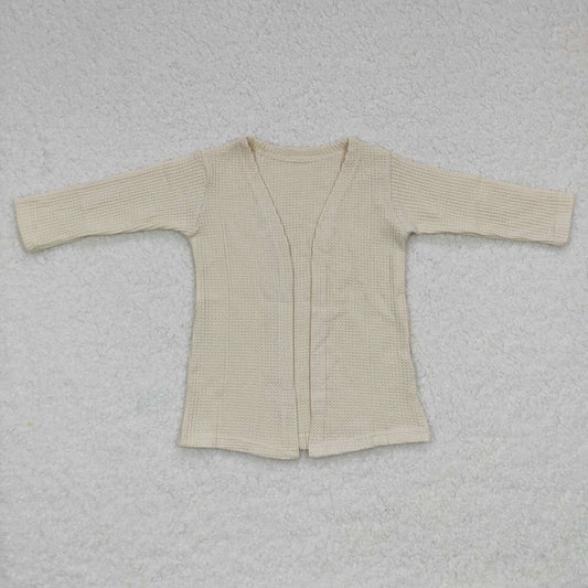 GT0251 Cream Long Sleeve Cardigan Top