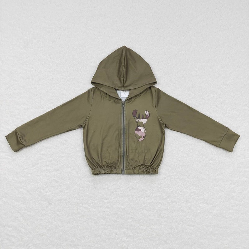 Mallard brown zipper hooded long-sleeved top + mallard camouflage trousers GT0336+P0311