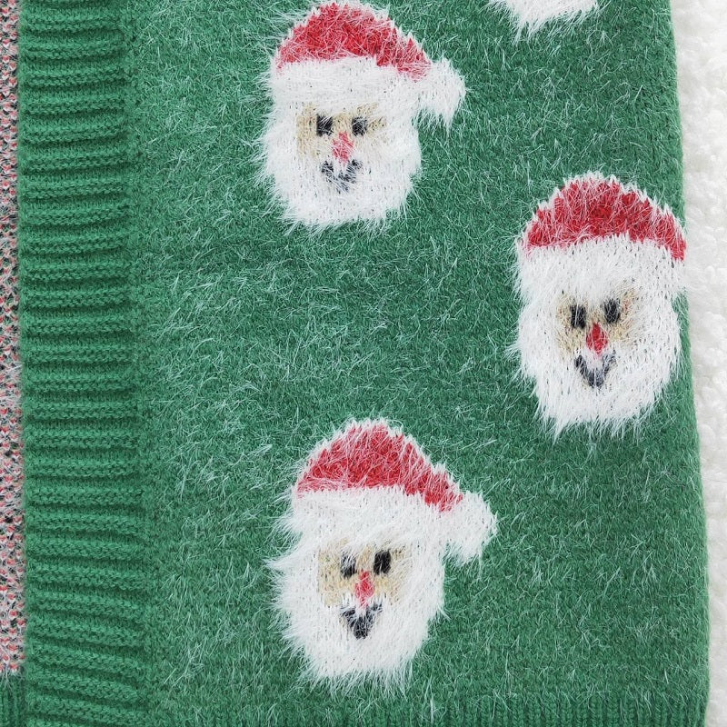 GT0357 Santa Green Long Sleeve Sweater Cardigan
