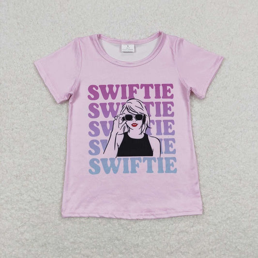 GT0505 1989 swiftie letter pink short sleeve top