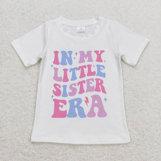 GT0507 in my little sister era letter white short sleeve top D 4.12