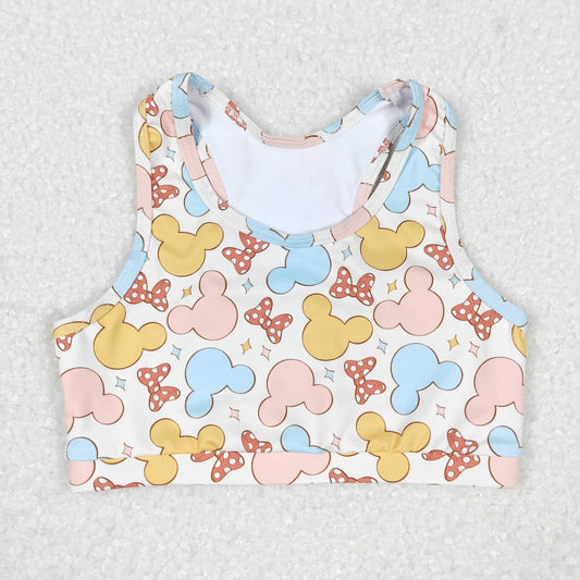 GT0515 Cartoon bow sleeveless top