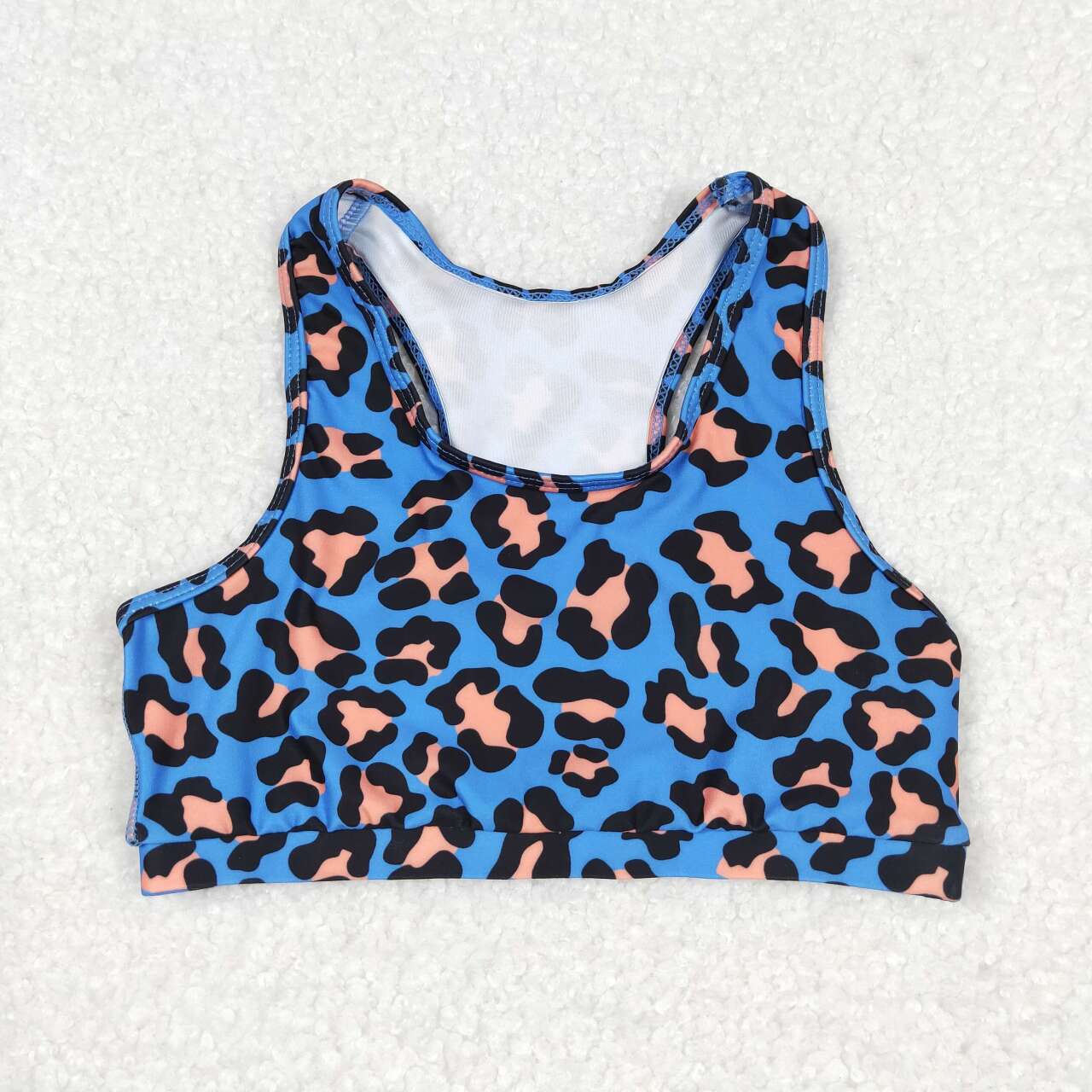 GT0517 Blue and orange leopard print sleeveless top