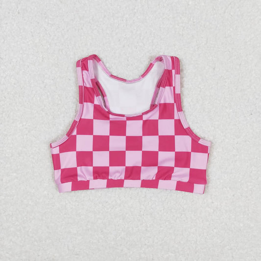 GT0521 Pink plaid sleeveless top