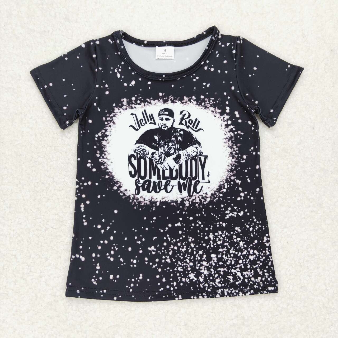 GT0524 kids gray and black short-sleeved top