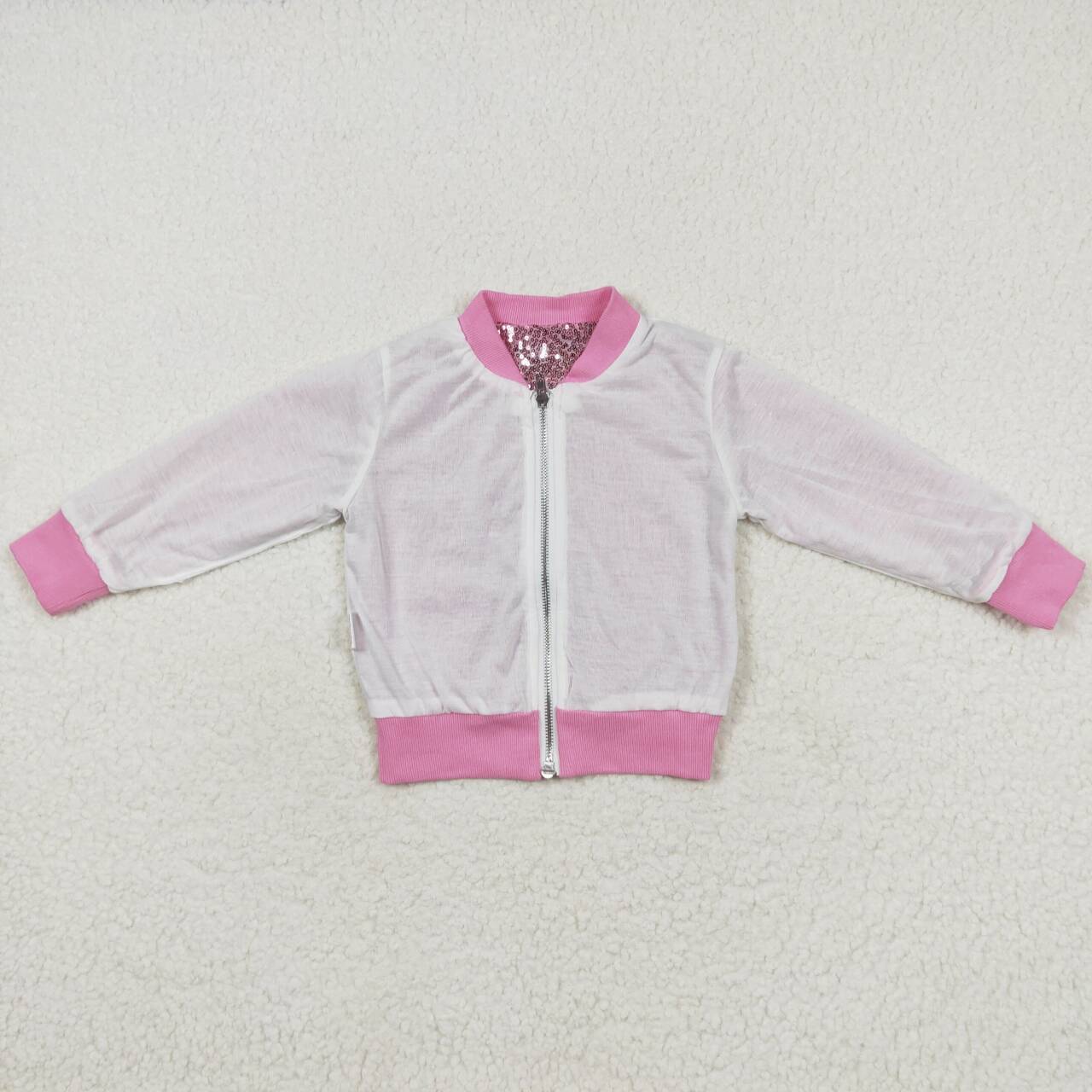 GT0541 Light pink sequined long-sleeved top
