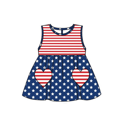 preorder GT0543 Sleeveless top with heart pockets and stars tattooed